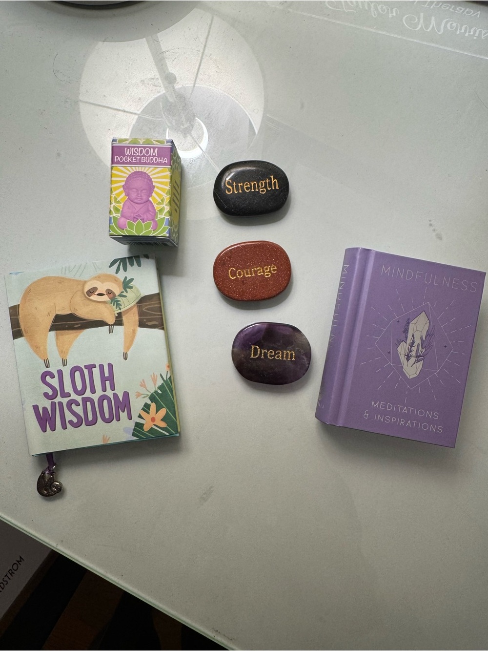 Mindfulness Package Sloth Wisdom & Mindfulness Book Set with Inspiration Stones